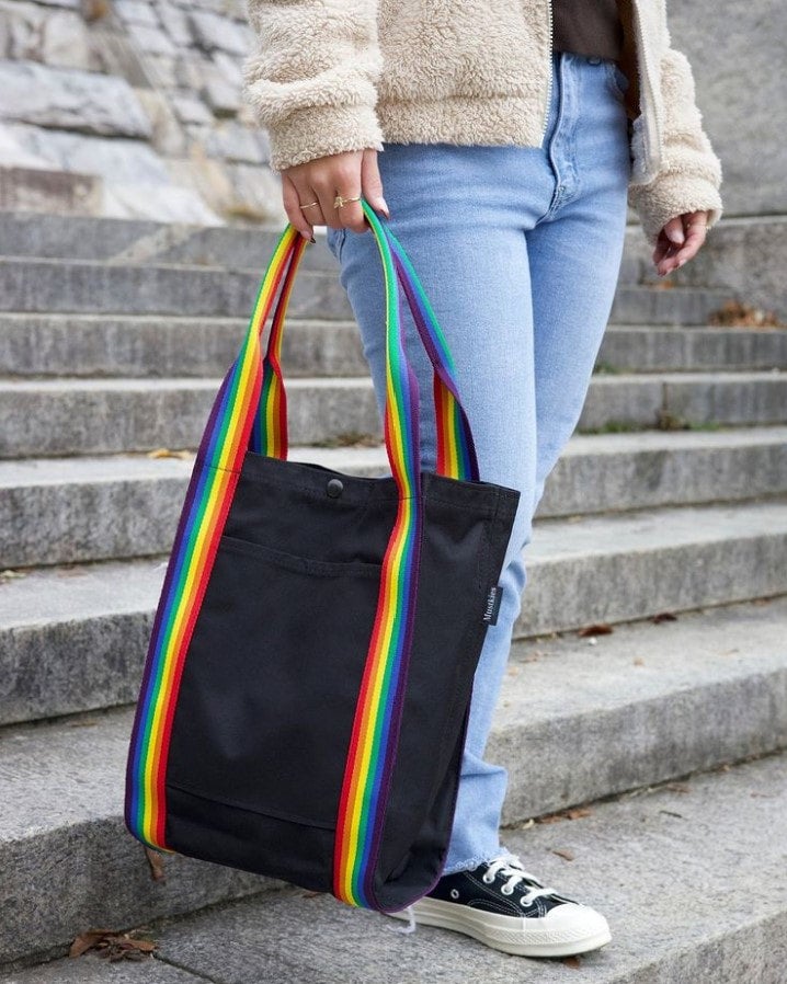 pride rainbow tote bag